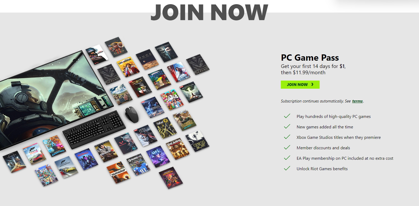 XBOX's PC Game Pass